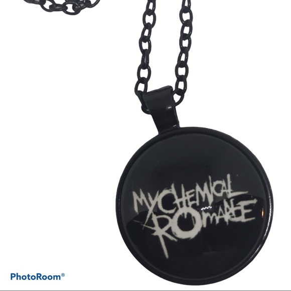 MCR MY CHEMICAL ROMANCE BLACK LOGO NECKLACE NEW - Picture 2 of 4